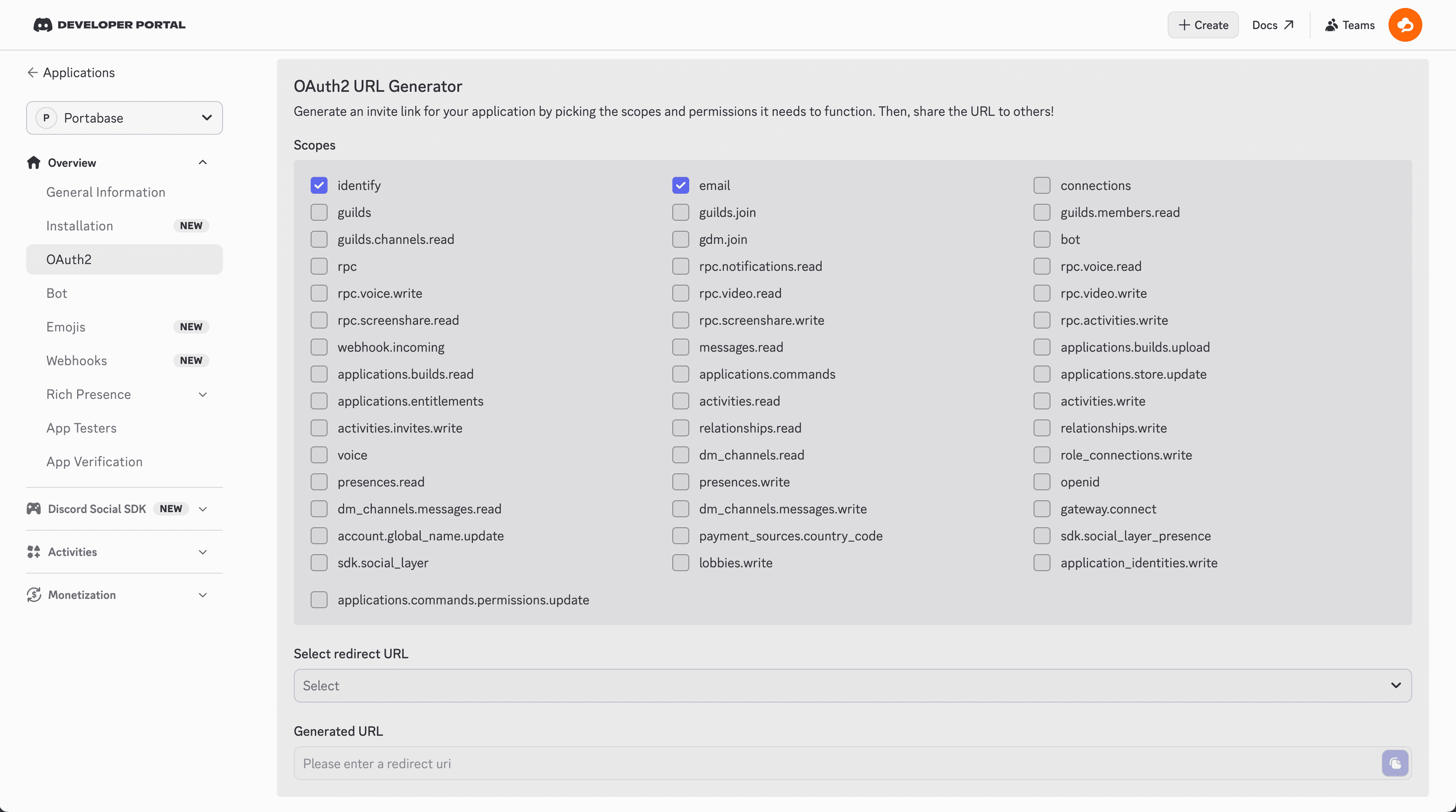 GitHub Developer Settings