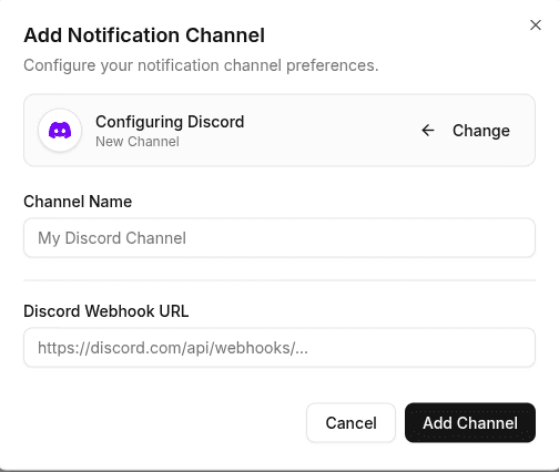 Discord channel configuration