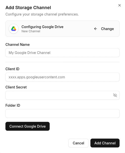 Google Drive configuration