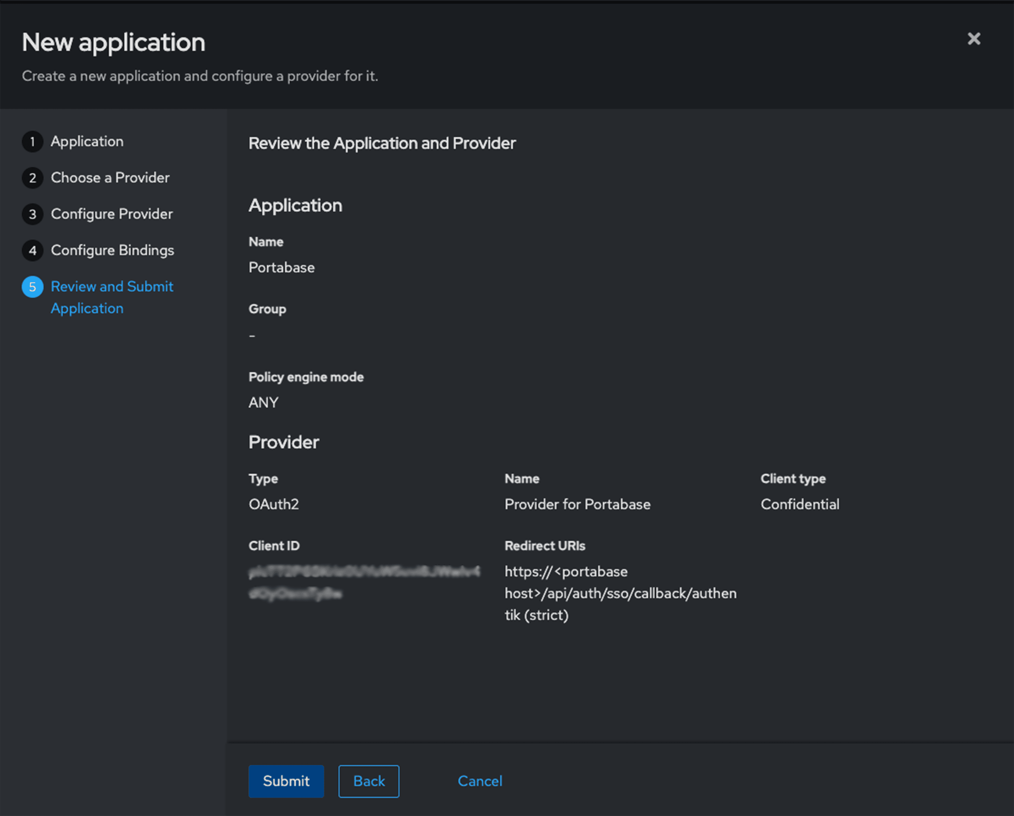 Authentik - Review the application and provider